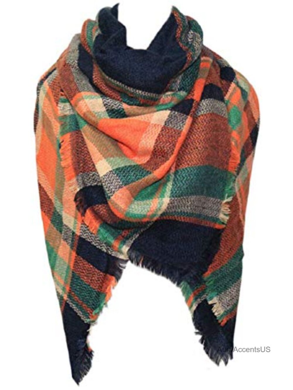 Soft Tartan Plaid Shawl Wrap Scarf Cape Blanket Large Cozy Winter